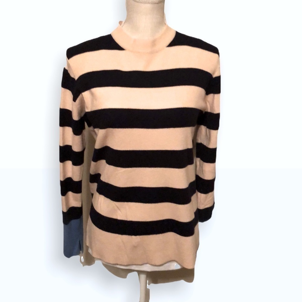 4 Sienna, Cream/black stripe  sweater, , lg